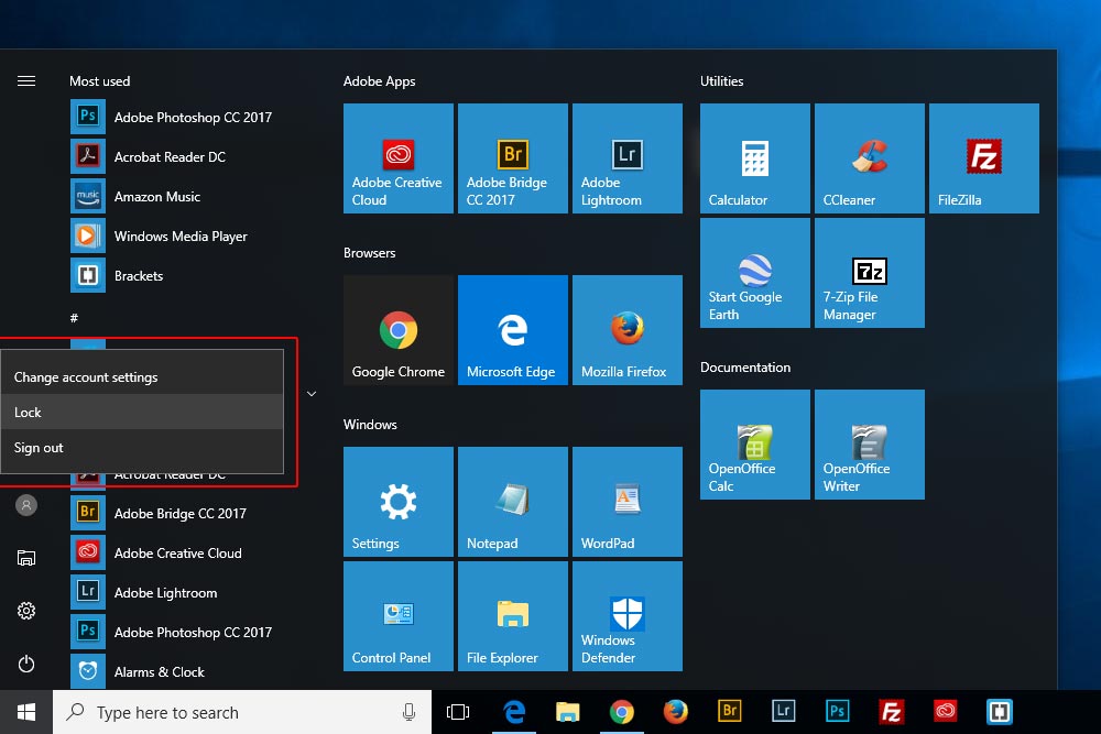 zaslon zaklenjen ikone Windows 10